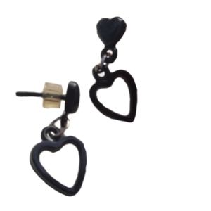 Black Heart Earrings